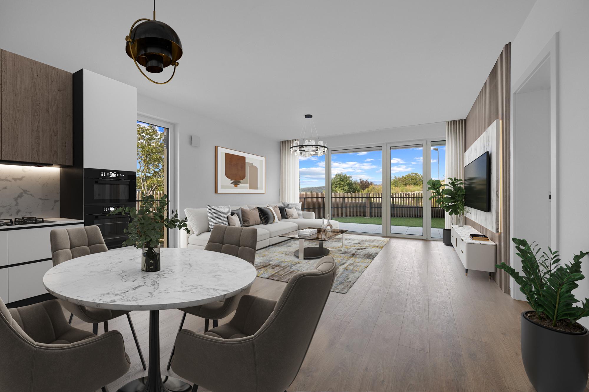 Priestranný 4-izbový byt s dvomi predzáhradkami v projekte Nesto-Petržalka