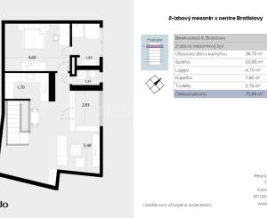 Veľkorysý 2 izbový mezanín vo vyhľadávanej lokalite v blízkosti OC Central