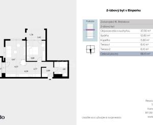 REZERVOVANE - Estetický 2-izbový byt v novostavbe EINPARK s 2 balkónmi a kompletným zariadením