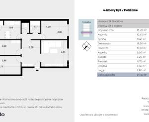 Praktický 4- izbový byt s lodžiou a dvomi pivnicami na predaj na ulici Haanova v Petržalke