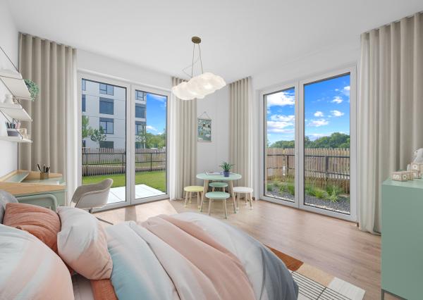 Priestranný 4-izbový byt s dvomi predzáhradkami v projekte Nesto-Petržalka