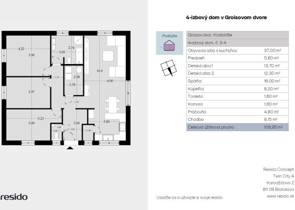 Moderný 4 izbový nízkoenergetický dom s fotovoltaikou v Kostolišti