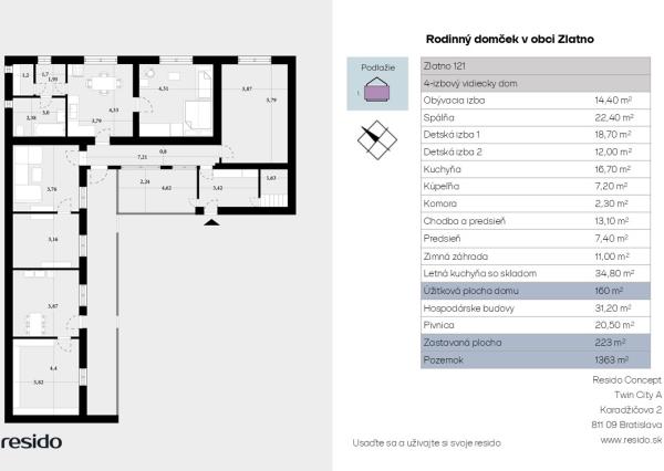 Rodinný domček v obci Zlatno s veľkou záhradou, ktorý ponúka priestor na relax aj každodenný život