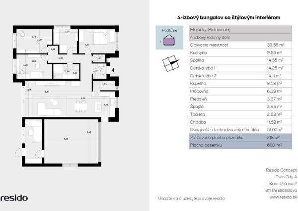 Rezervovaný | Moderný 4-izbový bungalov s krbom, saunou a štýlovým interiérom – Malacky, Píniová alej