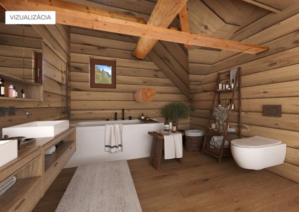 Honosný zrub s maximálnym súkromím v prírodnom prostredí v Novej Bani