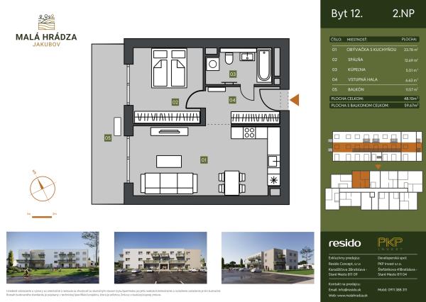 Bývajte tam, kde sa žije s ľahkou hlavou - Komfortný 2-izbový byt v tichej lokalite – Malá Hrádza, Jakubov