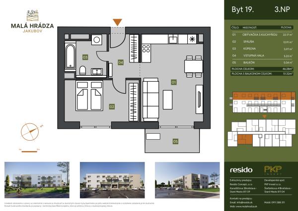 Bývajte tam, kde sa žije s ľahkou hlavou - Komfortný 2-izbový byt v tichej lokalite – Malá Hrádza, Jakubov