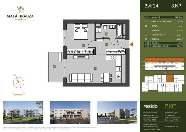 Bývajte tam, kde sa žije s ľahkou hlavou - Komfortný 2-izbový byt v tichej lokalite – Malá Hrádza, Jakubov