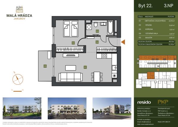 Bývajte tam, kde sa žije s ľahkou hlavou - Komfortný 2-izbový byt v tichej lokalite – Malá Hrádza, Jakubov