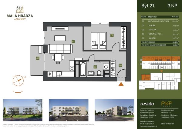 Bývajte tam, kde sa žije s ľahkou hlavou - Komfortný 2-izbový byt v tichej lokalite – Malá Hrádza, Jakubov
