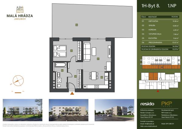 Bývajte tam, kde sa žije s ľahkou hlavou - Komfortný 2-izbový byt v tichej lokalite – Malá Hrádza, Jakubov