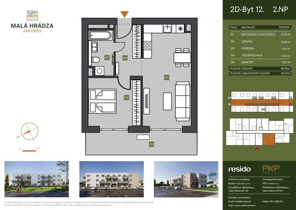 Bývajte tam, kde sa žije s ľahkou hlavou - Komfortný 2-izbový byt v tichej lokalite – Malá Hrádza, Jakubov