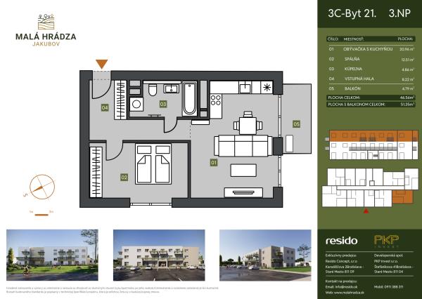 Bývajte tam, kde sa žije s ľahkou hlavou - Komfortný 2-izbový byt v tichej lokalite – Malá Hrádza, Jakubov