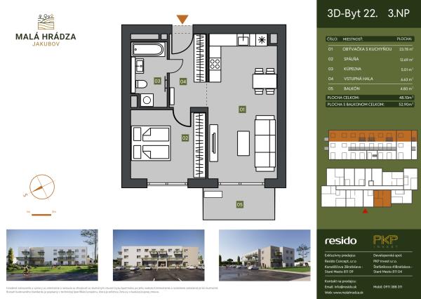 Bývajte tam, kde sa žije s ľahkou hlavou - Komfortný 2-izbový byt v tichej lokalite – Malá Hrádza, Jakubov
